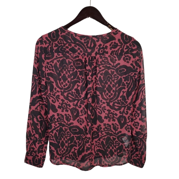 THE LOFT Floral Sheer Long Sleeve Button Up Blouse - Picture 6 of 8